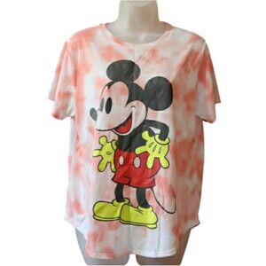 Disney Mickey Mouse Pink Tie Dye Short Sleeve Tee Shirt XL